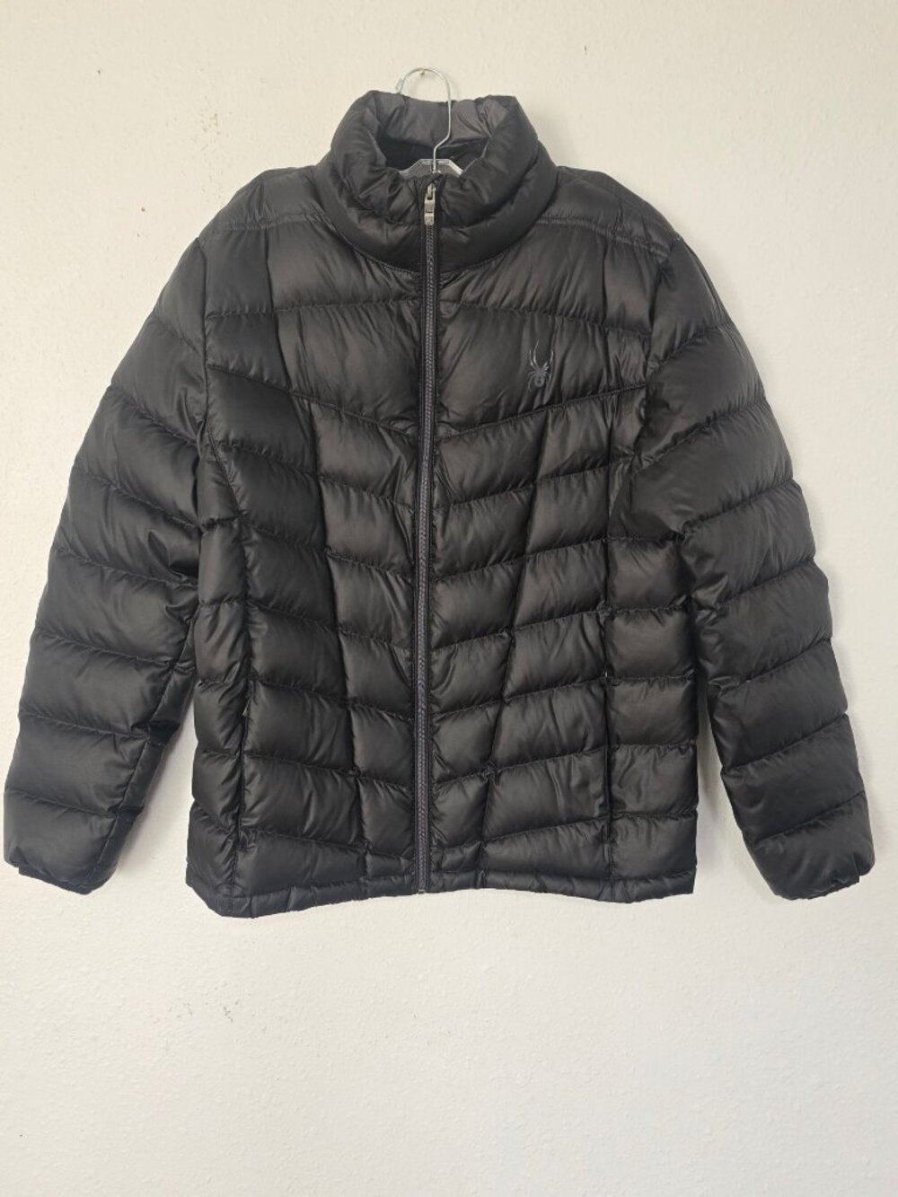 SPYDER BLACK PUFFER DOWN JACKET  MENS SIZE Large